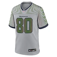 Maillot Nike Steve Largent pour homme, gris loup, collection Rivalries 2025, joueur retraité des Seattle Seahawks