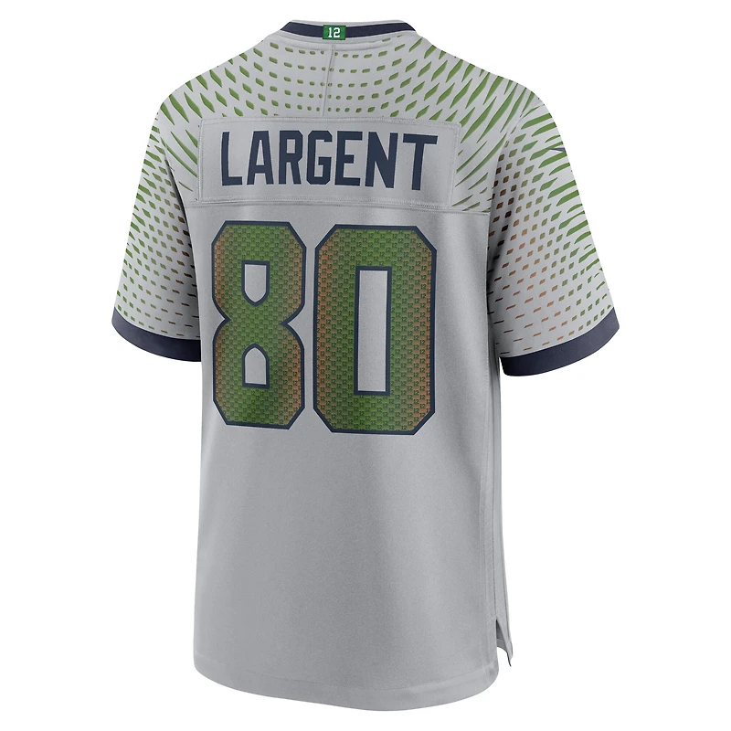 Maillot Nike Steve Largent pour homme, gris loup, collection Rivalries 2025, joueur retraité des Seattle Seahawks