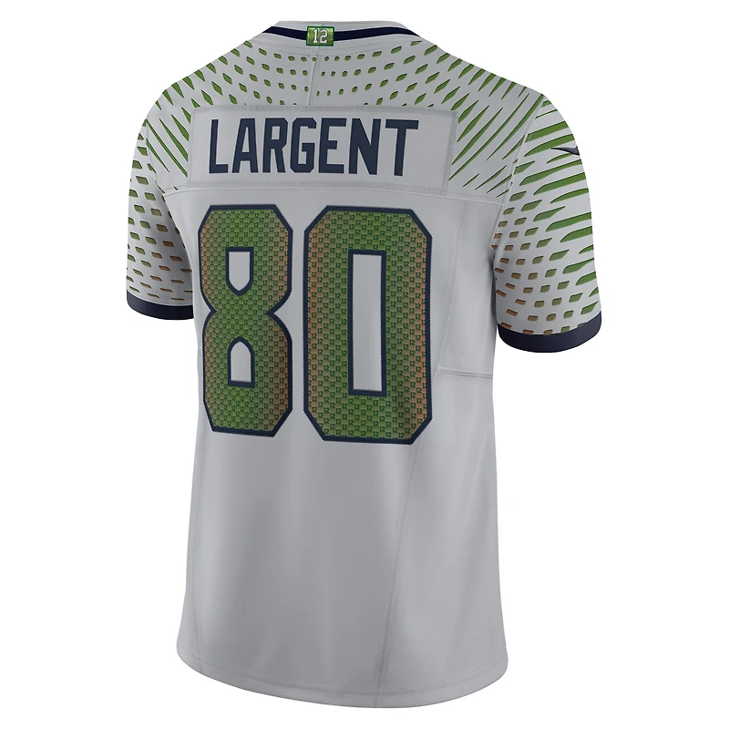Maillot Nike Steve Largent pour homme, gris loup, Seattle Seahawks, collection Rivalries 2025, édition limitée, joueur retraité