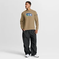 Men's Nike Tan Seattle Seahawks Swing Pass Rewind Club Pullover Sweatshirt