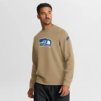 Men's Nike Tan Seattle Seahawks Swing Pass Rewind Club Pullover Sweatshirt