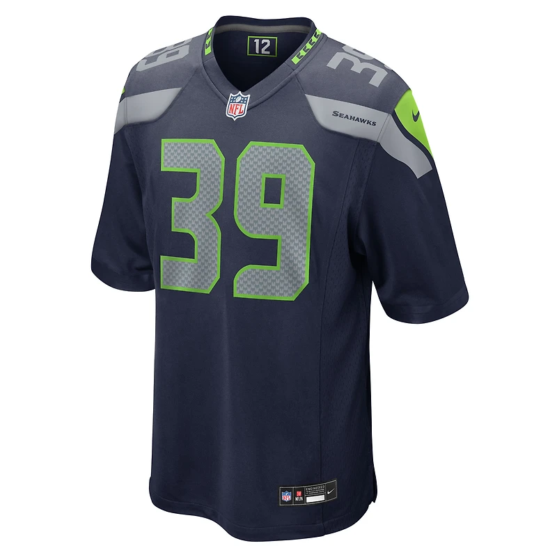 Men's Nike Ty Okada College Navy Seattle Seahawks Team Game Jersey