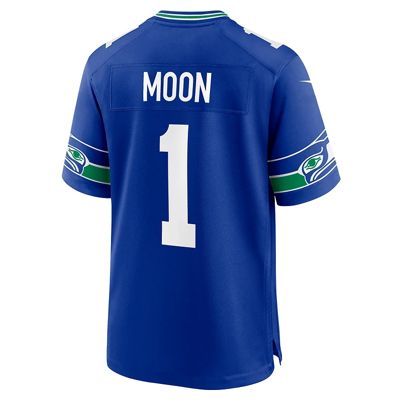 Maillot Nike Warren Moon Royal pour homme, joueur retraité des Seattle Seahawks, match alternatif