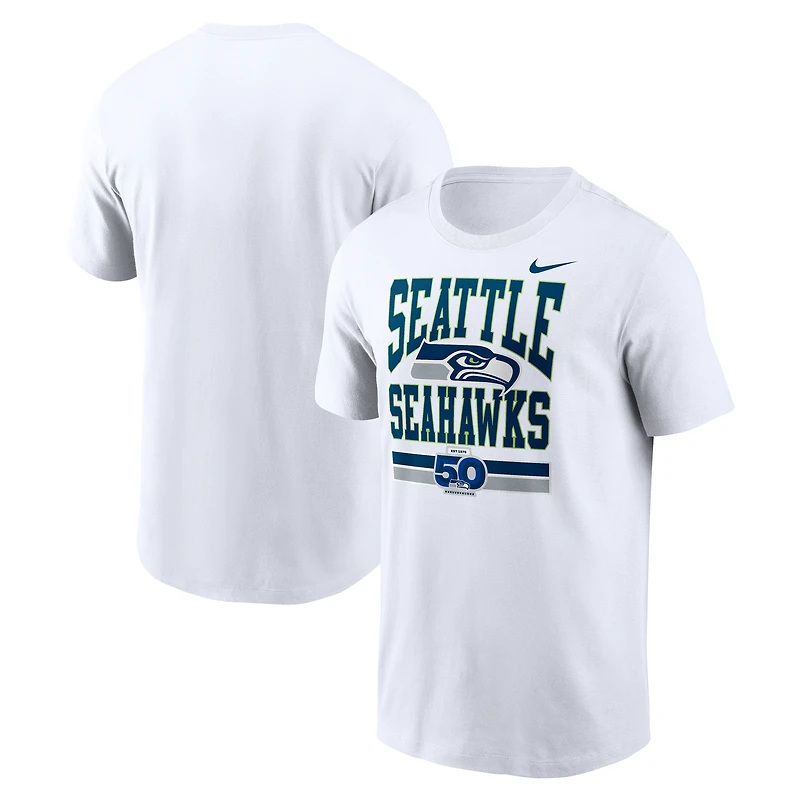 Men's Nike White Seattle Seahawks 50th Season Essential T-Shirt