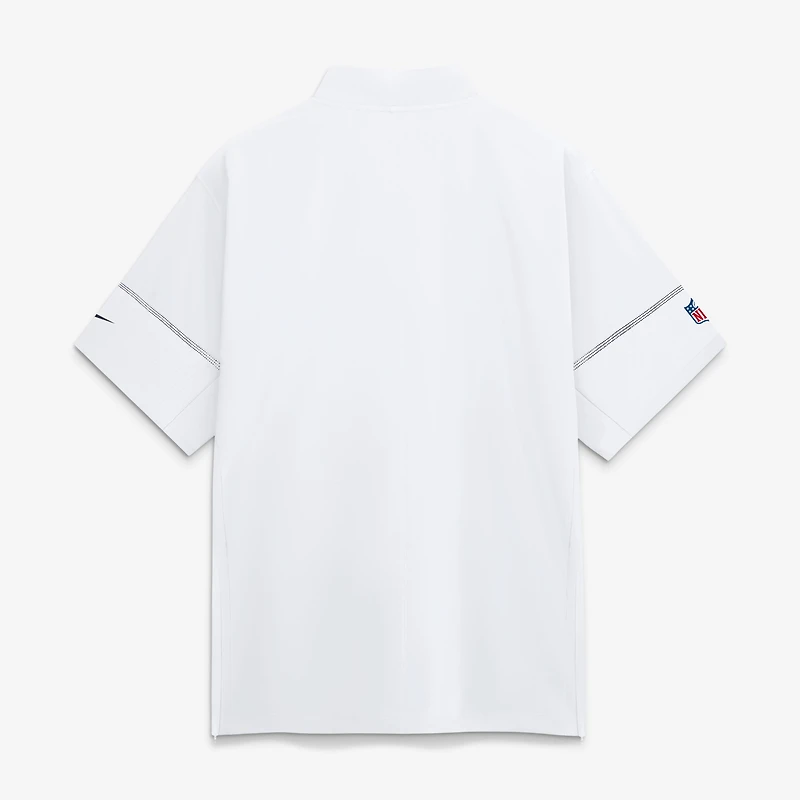 Men's Nike White Seattle Seahawks Sideline Short Sleeve Quarter-Zip Coaches Jacket