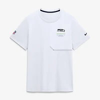 T-shirt d'entraîneur Nike blanc Seattle Seahawks Sideline UV Dri-FIT pour homme