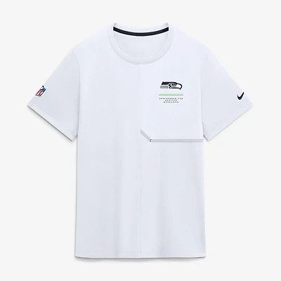 Men's Nike  White Seattle Seahawks Sideline UV Dri-FIT Coaches Shirt