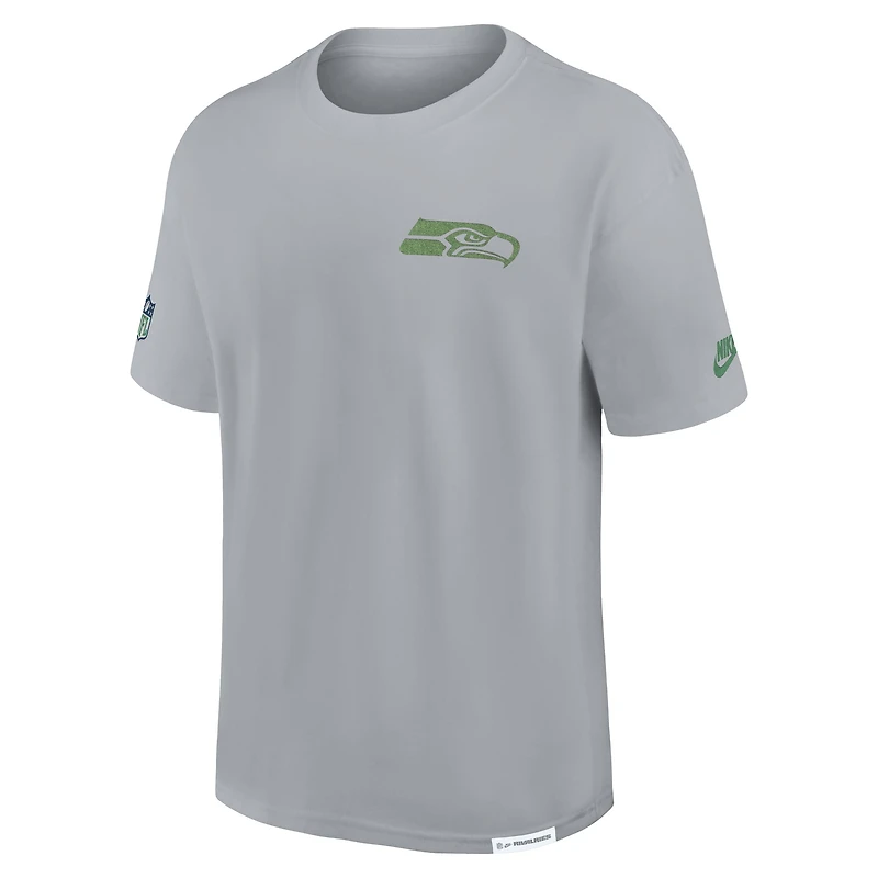 Men's Nike  Wolf Gray Seattle Seahawks 2025 Rivalries Collection Essential Max90 T-Shirt