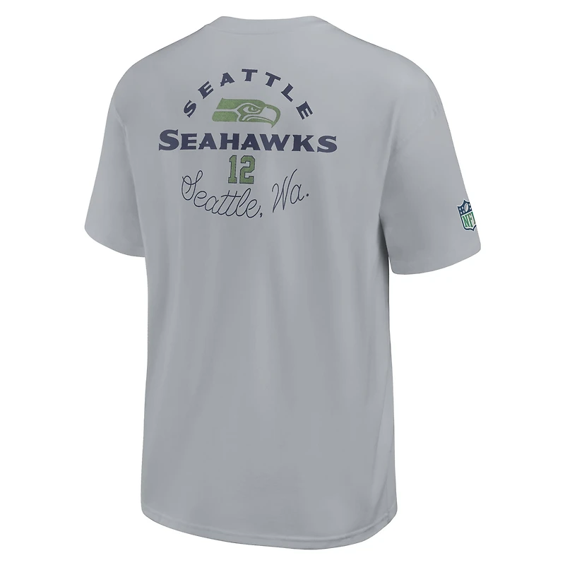 Men's Nike Wolf Gray Seattle Seahawks 2025 Rivalries Collection Essential Max90 T-Shirt