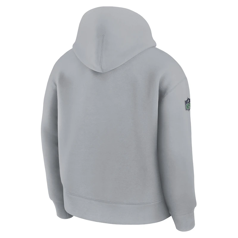 Men's Nike Wolf Gray Seattle Seahawks 2025 Rivalries Collection Oversized Tech Fleece Hoodie
