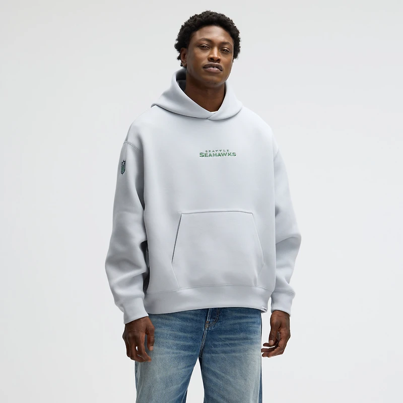 Men's Nike Wolf Gray Seattle Seahawks 2025 Rivalries Collection Oversized Tech Fleece Hoodie