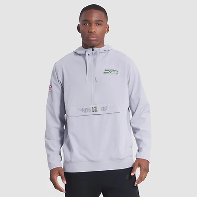 Men's Nike  Wolf Gray Seattle Seahawks 2025 Rivalries Collection Sideline Anorak Half-Zip Hoodie Jacket