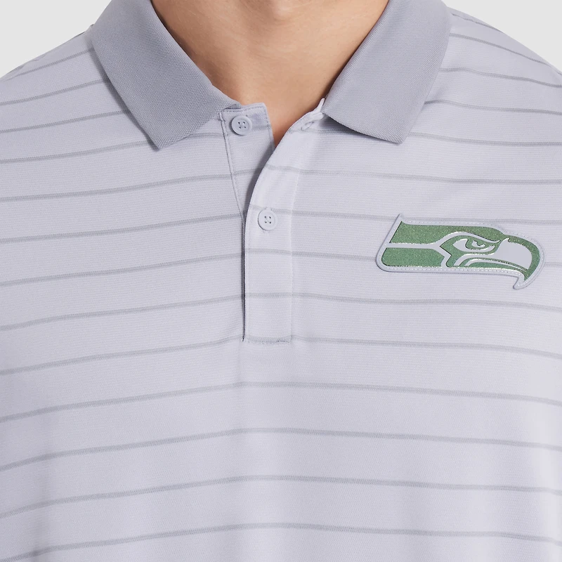 Men's Nike Wolf Gray Seattle Seahawks 2025 Rivalries Collection Sideline Victory Striped Dri-FIT Polo