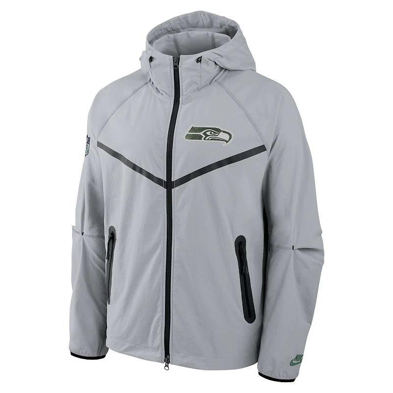 Men's Nike Wolf Gray Seattle Seahawks 2025 Rivalries Collection Tech Raglan Full-Zip Jacket