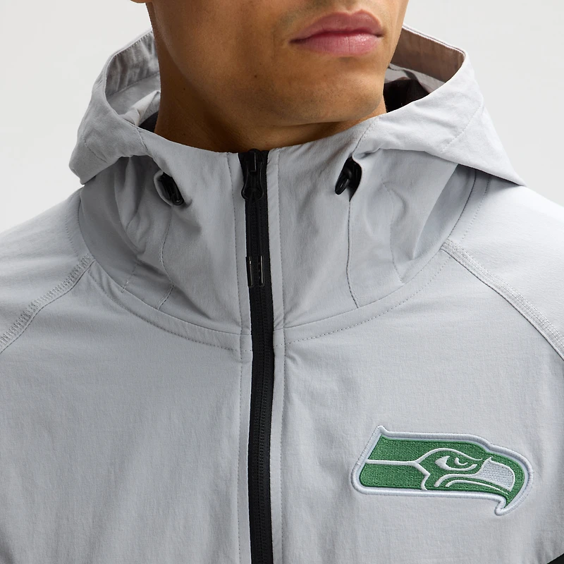 Men's Nike Wolf Gray Seattle Seahawks 2025 Rivalries Collection Tech Raglan Full-Zip Jacket