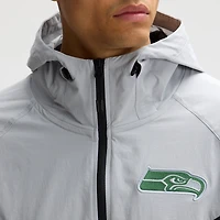 Men's Nike  Wolf Gray Seattle Seahawks 2025 Rivalries Collection Tech Raglan Full-Zip Jacket