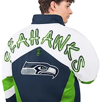 Men's Pro Player College Navy/Neon Green Seattle Seahawks Shoulder To Polyfill Full-Zip Hooded Jacket