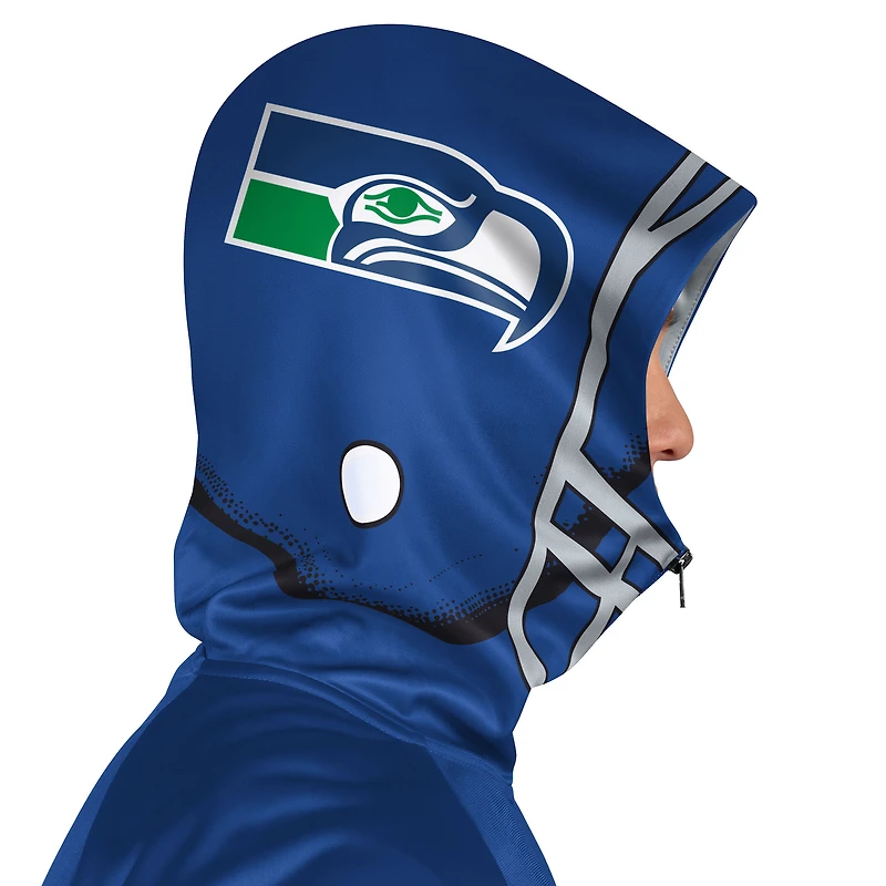Men's Pro Player Royal/Green Seattle Seahawks Retro Helmet Full-Zip Hooded Track Jacket