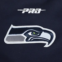 Men's Pro Standard College Navy Seattle Seahawks Turn It Up Drop Shoulder Pullover Sweatshirt