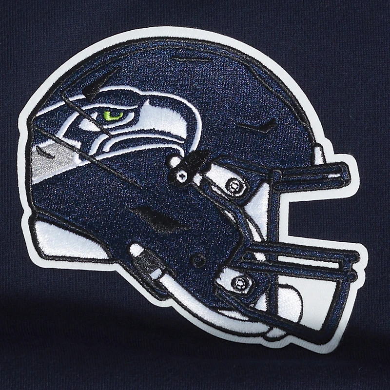 Men's Pro Standard College Navy Seattle Seahawks Turn It Up Drop Shoulder Pullover Sweatshirt