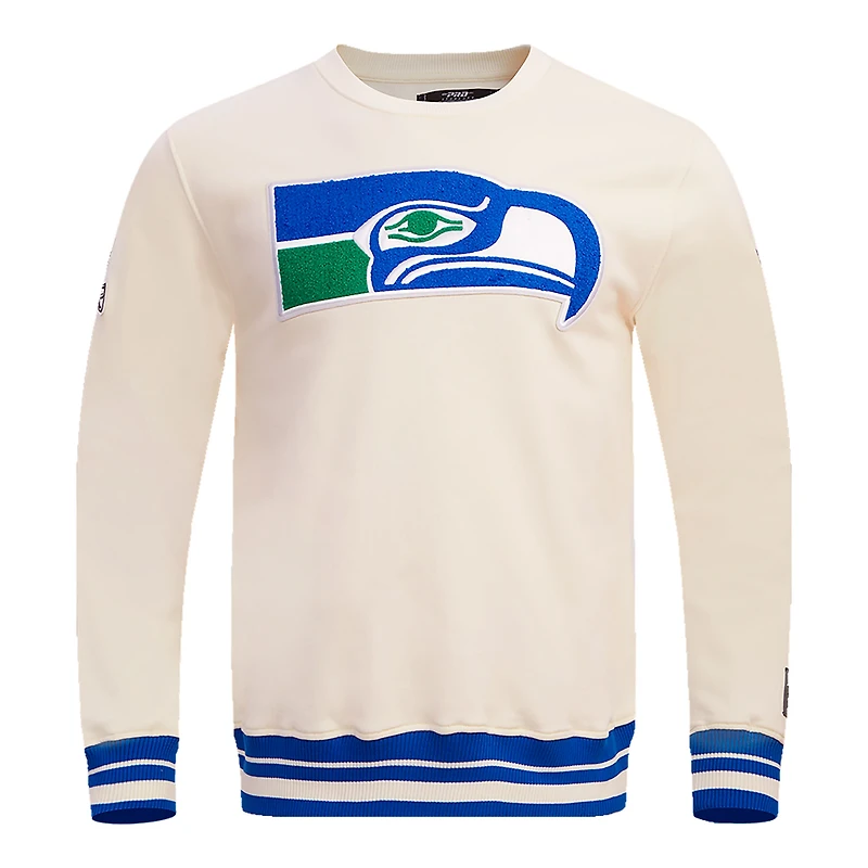 Sweat-shirt en polaire Pro Standard crème Seattle Seahawks Retro Classics pour hommes