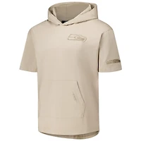Men's Pro Standard Tan Seattle Seahawks Neutrals Capsule Short Sleeve Pullover Hoodie