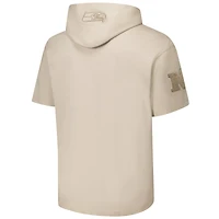 Men's Pro Standard Tan Seattle Seahawks Neutrals Capsule Short Sleeve Pullover Hoodie