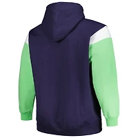 Sweat à capuche pour hommes Profile College Navy Seattle Seahawks Big & Tall Trench Battle