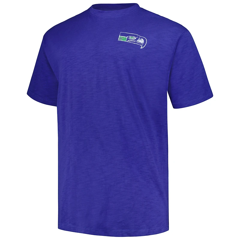 T-shirt pour homme Profile Royal Seattle Seahawks Big & Tall Two-Hit Throwback