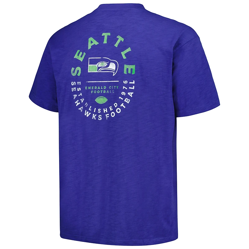 T-shirt pour homme Profile Royal Seattle Seahawks Big & Tall Two-Hit Throwback