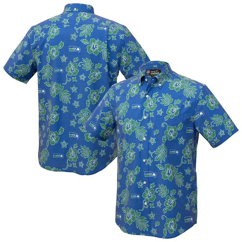 Chemise boutonnée Kekai Performance bleu marine des Seattle Seahawks, modèle Reyn Spooner College pour homme
