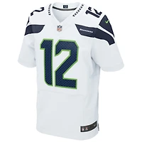 Maillot d'élite Nike blanc Seattle Seahawks 12s pour homme