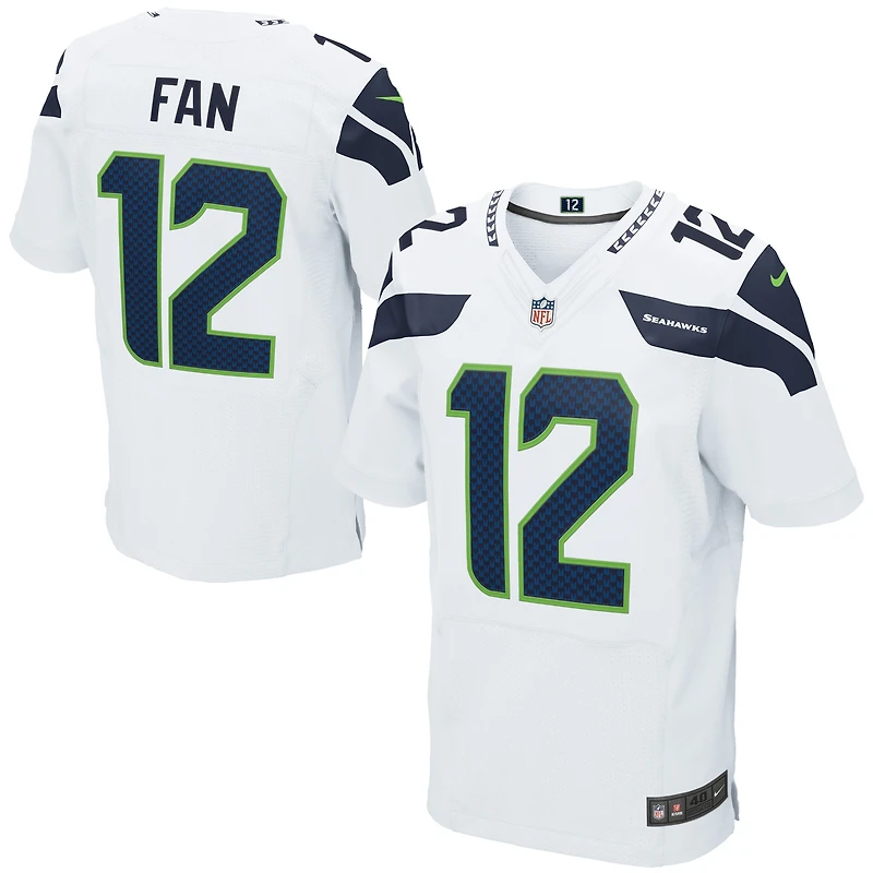 Maillot d'élite Nike blanc Seattle Seahawks 12s pour homme