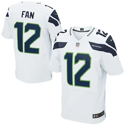 Maillot d'élite Nike blanc Seattle Seahawks 12s pour homme