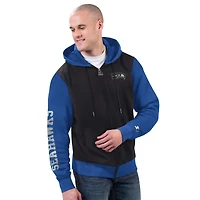 Men's Starter Black/Royal Seattle Seahawks Thursday Night Gridiron Full-Zip Hoodie