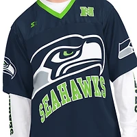 Men's Starter  College Navy/White Seattle Seahawks Short Sleeve & Long T-Shirt Combo Pack