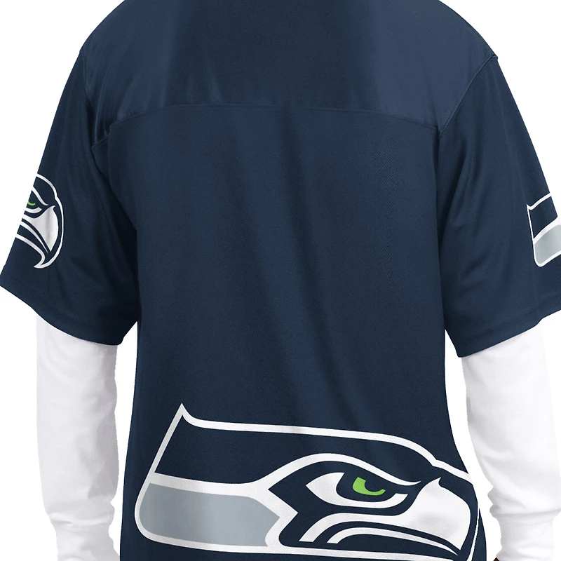 Men's Starter  College Navy/White Seattle Seahawks Short Sleeve & Long T-Shirt Combo Pack