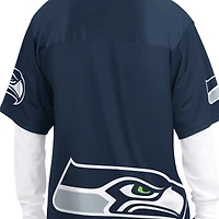 Men's Starter  College Navy/White Seattle Seahawks Short Sleeve & Long T-Shirt Combo Pack
