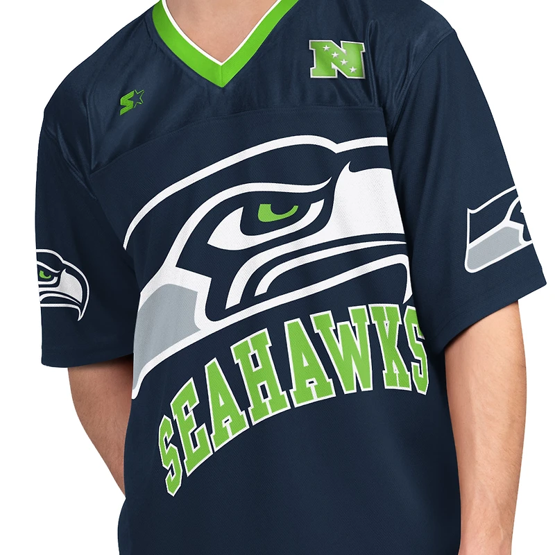 Men's Starter  College Navy/White Seattle Seahawks Short Sleeve & Long T-Shirt Combo Pack