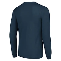T-shirt à manches longues bleu marine pour homme avec logo demi-casque des Seattle Seahawks