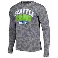 T-shirt à manches longues pour hommes Starter Heather Charcoal Seattle Seahawks mi-temps