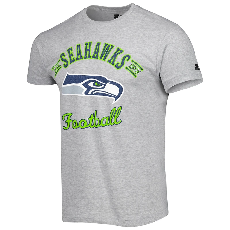 T-shirt Starter gris chiné Seattle Seahawks Prime Time pour homme