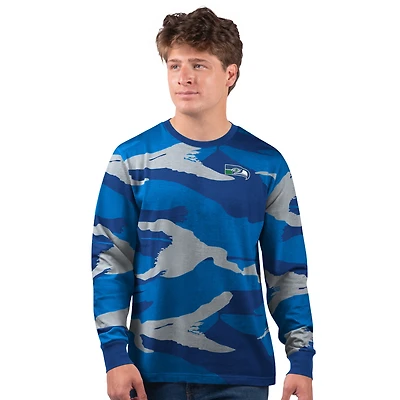 T-shirt à manches longues pour homme avec logo vintage Starter Royal/Gris Seattle Seahawks Thursday Night Gridiron