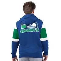 Men's Starter Royal Seattle Seahawks Extreme Vintage Logo Full-Zip Hoodie