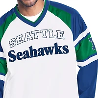 Veste pull raglan Starter blanche Seattle Seahawks Infield Play pour homme
