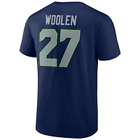 T-shirt Tariq Woolen College bleu marine pour homme, avec logo joueur des Seattle Seahawks