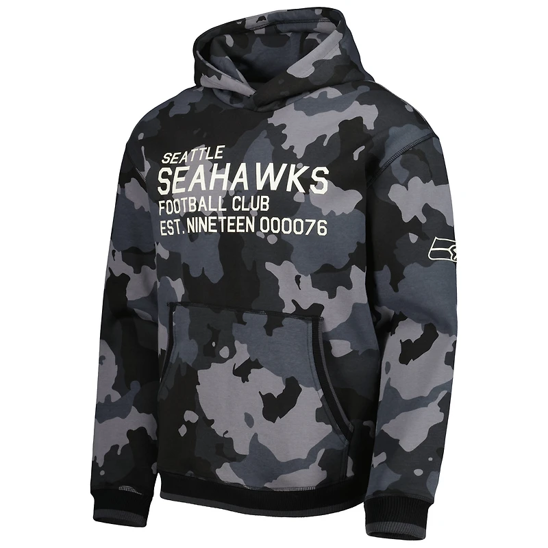 Sweat à capuche The Wild Collective Seattle Seahawks Camo noir pour homme