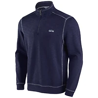 Men's Tommy Bahama College Navy Seattle Seahawks Big & Tall Tobago Bay Half-Zip Sweatshirt