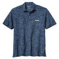 Men's Tommy Bahama College Navy Seattle Seahawks IslandZone Wild Hibiscus Tri-Blend Polo