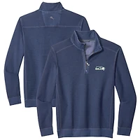 Men's Tommy Bahama  College Navy Seattle Seahawks Sport Tobago Half-Zip Pullover